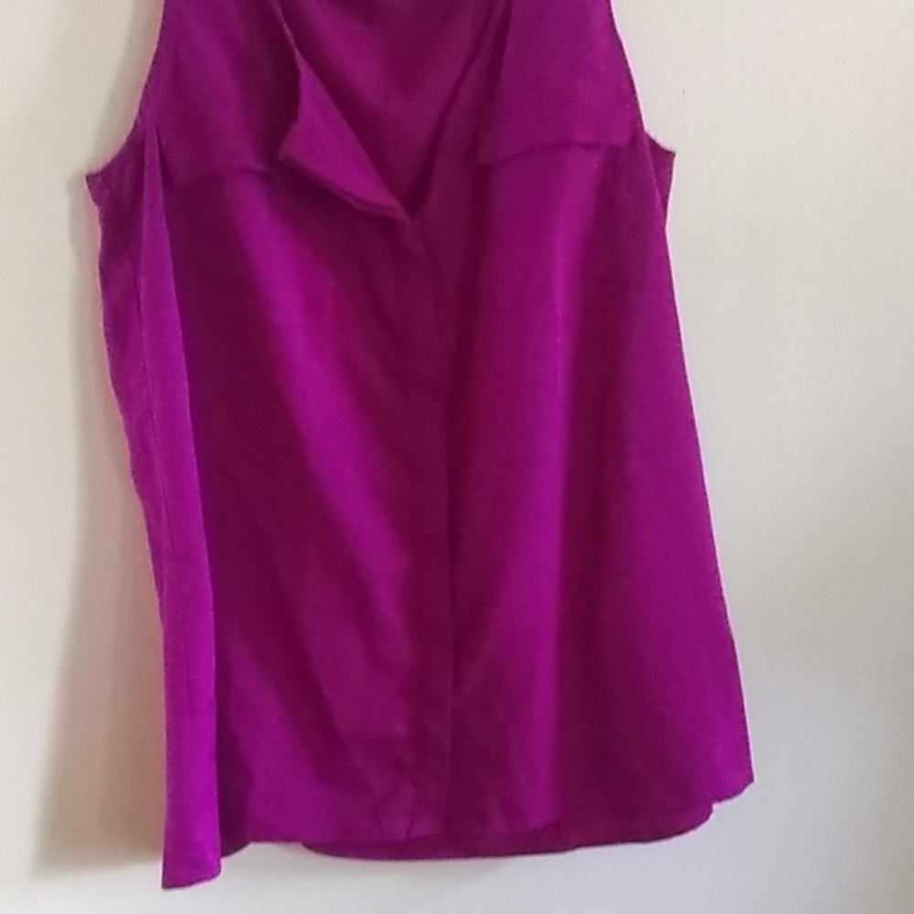A.N.A Fushia Button Down Sleeveless Blouse